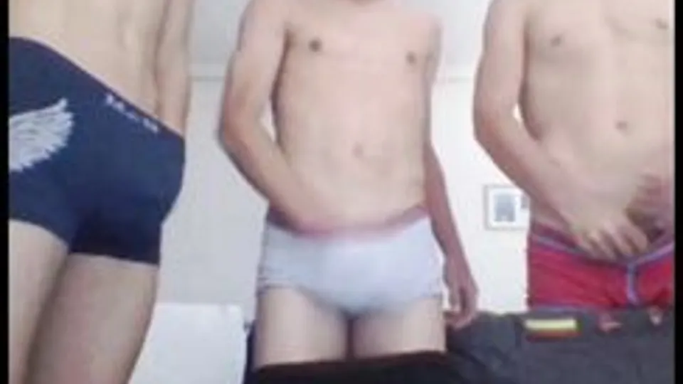 Three Twinks Masturbating Together