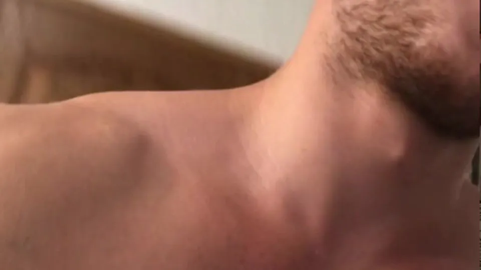 A beautiful man masturbates and