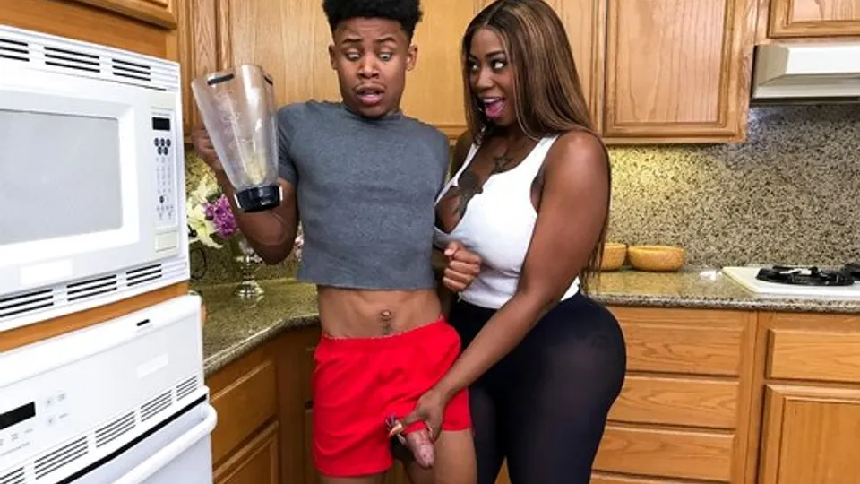 A fat mother with big milkings knows what her stepson needs