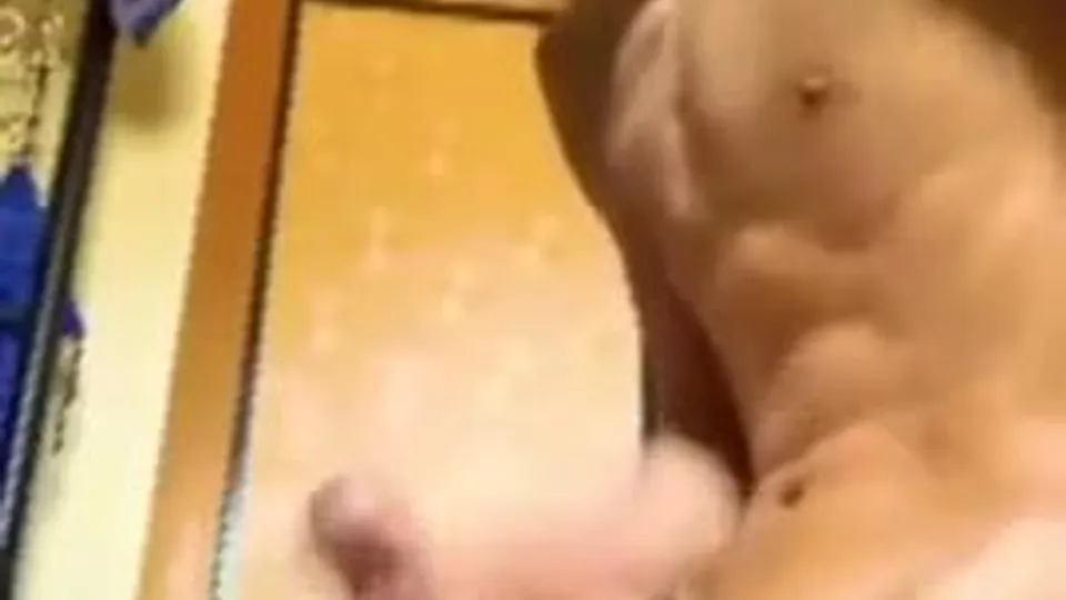 A frantic wank at home