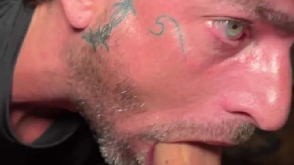 Tattooed Man Enjoys Massive Cock in POV Blowjob