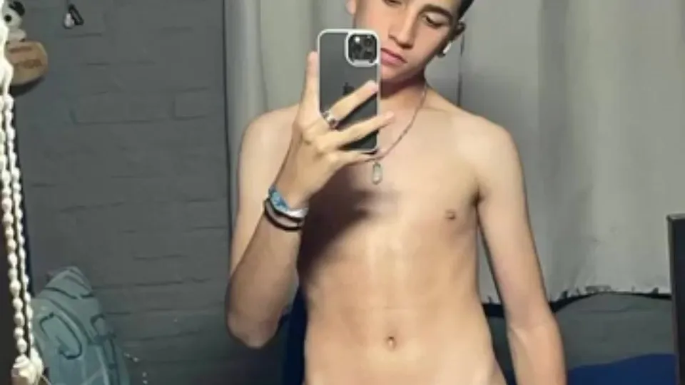 A hot Latino twink with huge cock