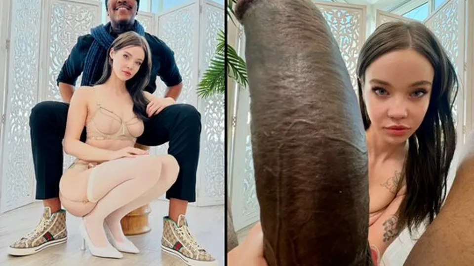 A huge black dick gives a cutie intense pleasure 