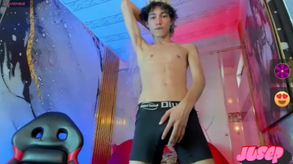 Charming Latino Boy's Public Solo Show