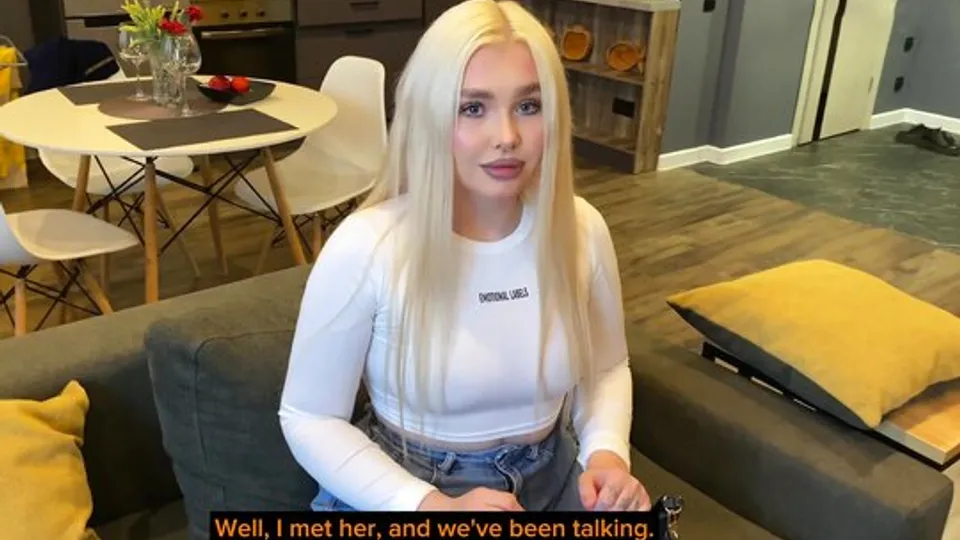 A visiting guy offered a sweet dick to a blonde to try