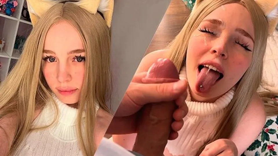 A young blonde tasted the guy&rsquo;s sperm with pleasure