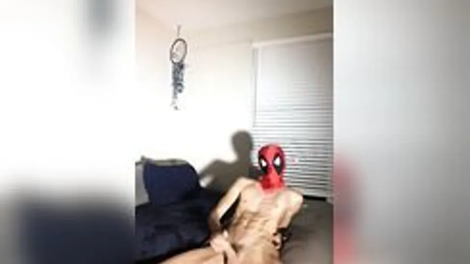 [ABX][2][976] - Deadpool stroking his cock and rubbing his hole...