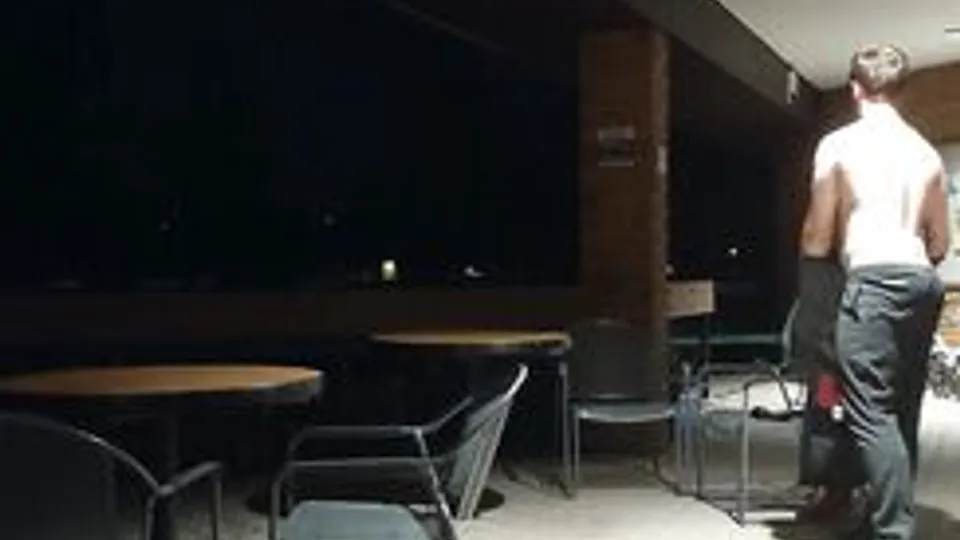 [ABX][4][520] - Fully nude outdoors at the golf club at night,...