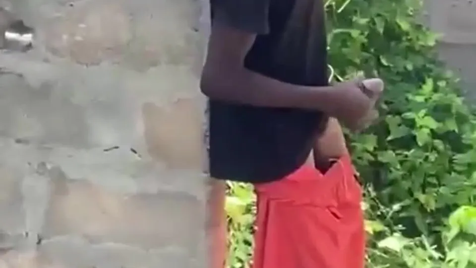 African boy caught masturbating