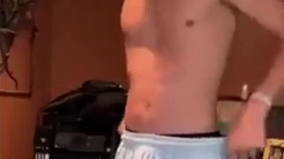 Curly Haired Twink Masturbates at Home