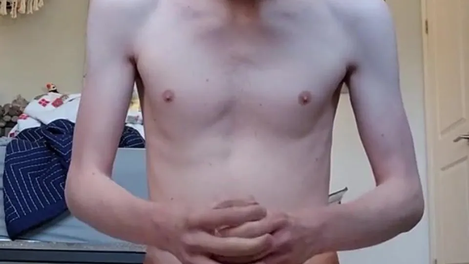 AHV - Horny twink uses his fleshlight on his big dick to blow a thick load