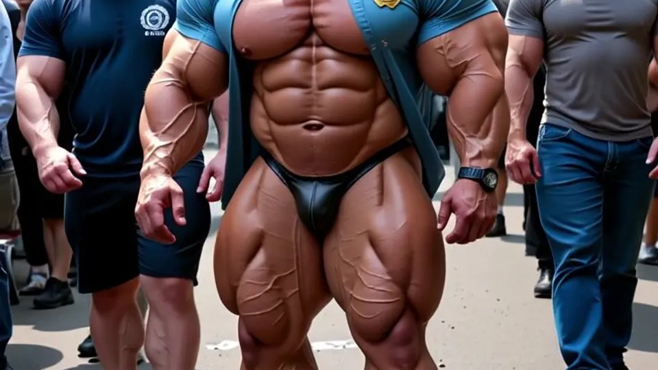 AI Bodybuilder walking - ThisVid.com
