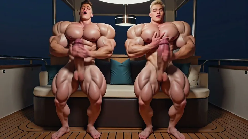 AI Duo Muscle & Cock Growth, Huge Cumshots - Round 1 - ThisVid.com