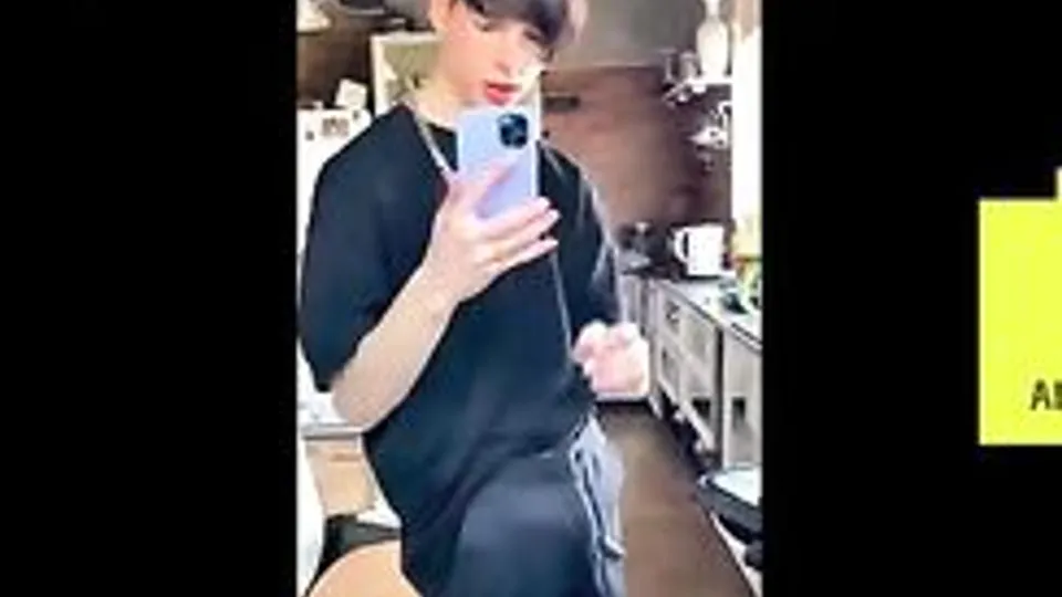 Aleks cumming in the kitchen