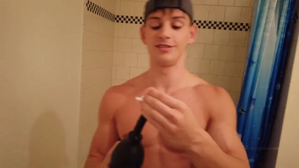 Boy's Shaving Routine in the Bath