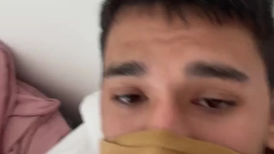 Anonymous Guy Stroking His Fat Uncut Cock and Showing-off His Hole