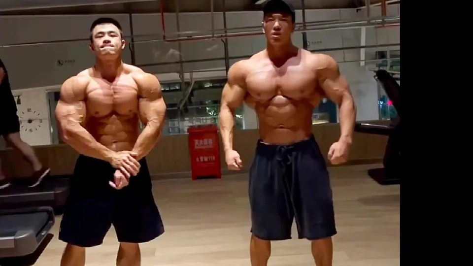 Asian Bodybuilders Flexing