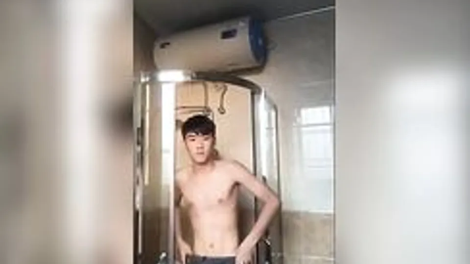 Asian teen shower then wank