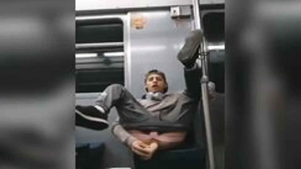 Ass play on the subway