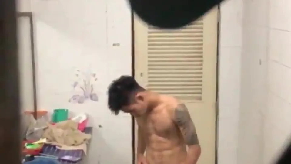 Athlete Masturbates in Shower