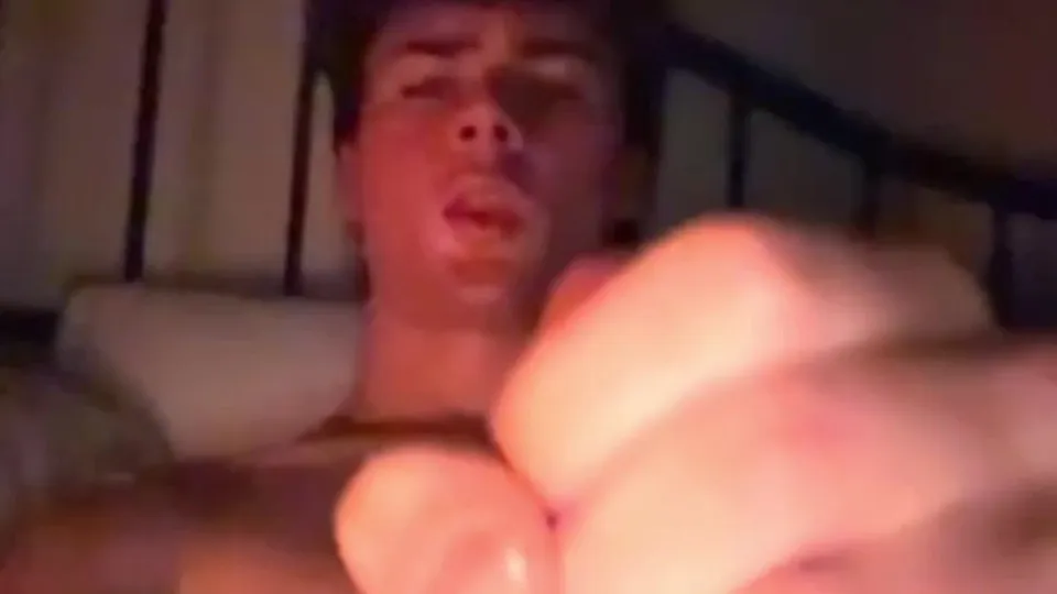 Muscular Frat Guy Strokes His Thick Cock