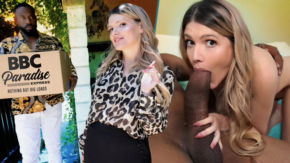 BBC Paradise - Jovan JordanRiley Rose - MILF Stuffs Her Holes With Her New Neighboru2019s Black Cock 
