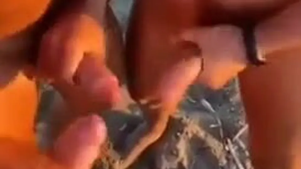 Beach Handjob Circle Jerk