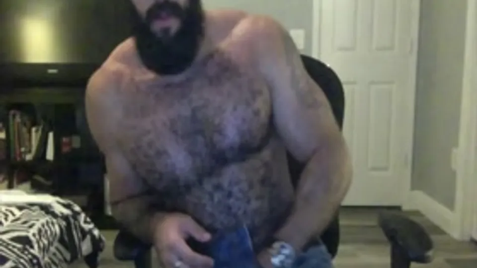 Bearded Bodybuilder in Action