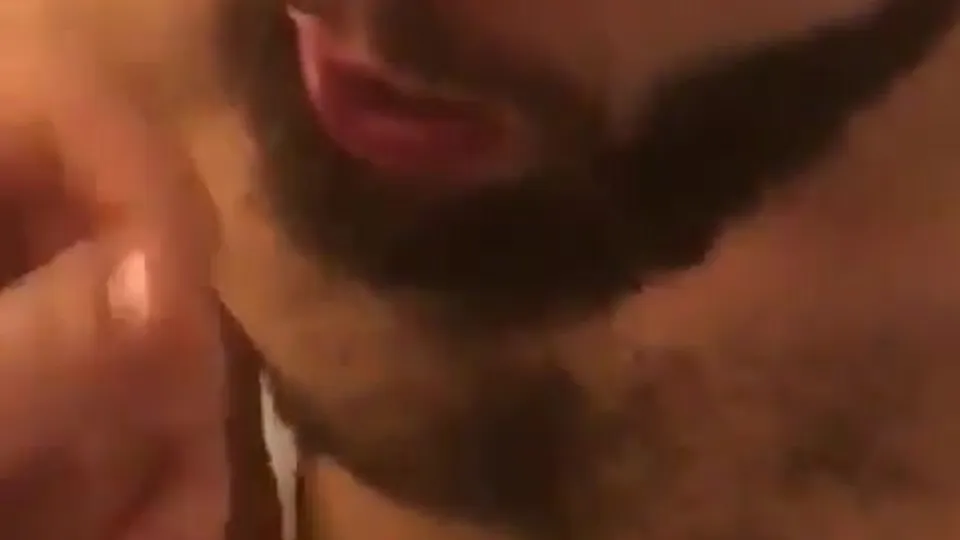 Bearded guy gets a load on his face - ThisVid.com