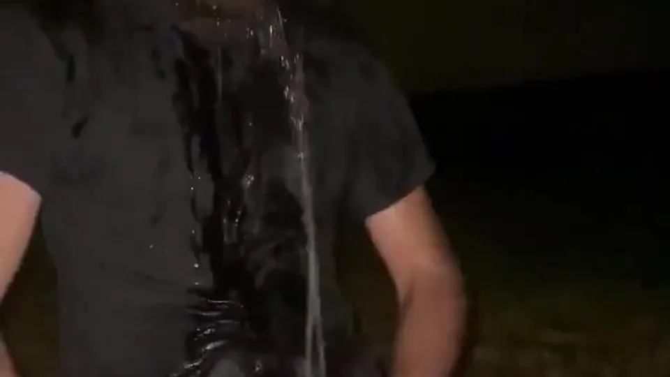 Bearded Man Pisses in Park