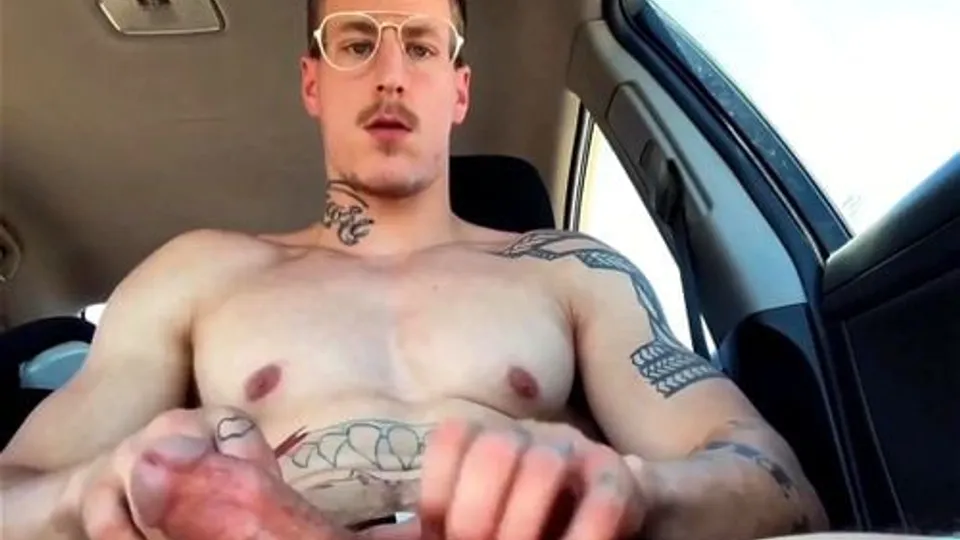 Car Masturbation and Cumshot