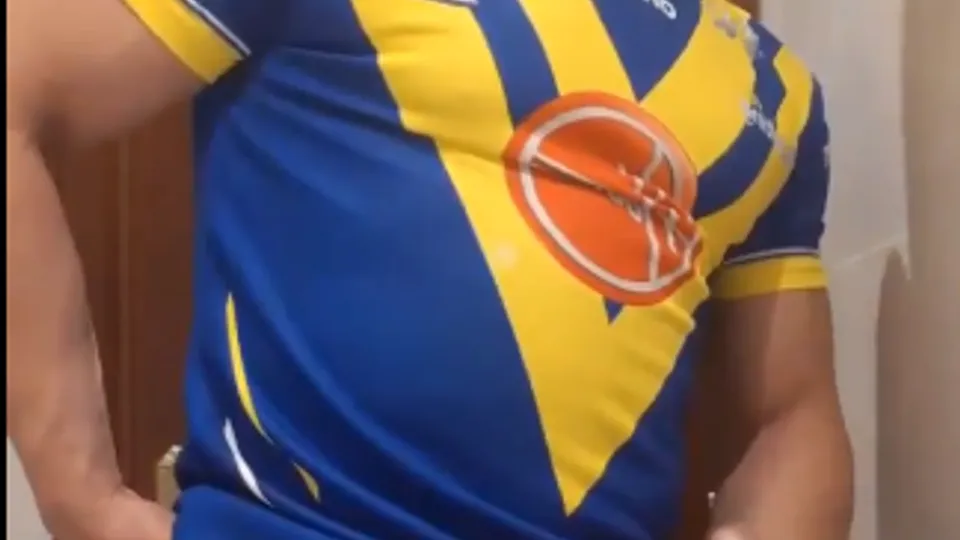 Muscular Footballer Showcases His Skills