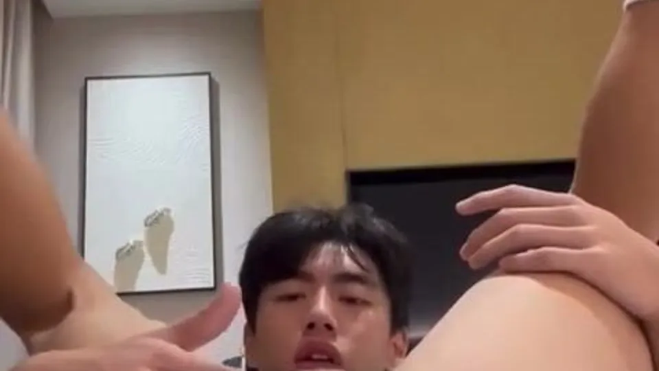 Beautifully hairy asian boy shows his delicious hole