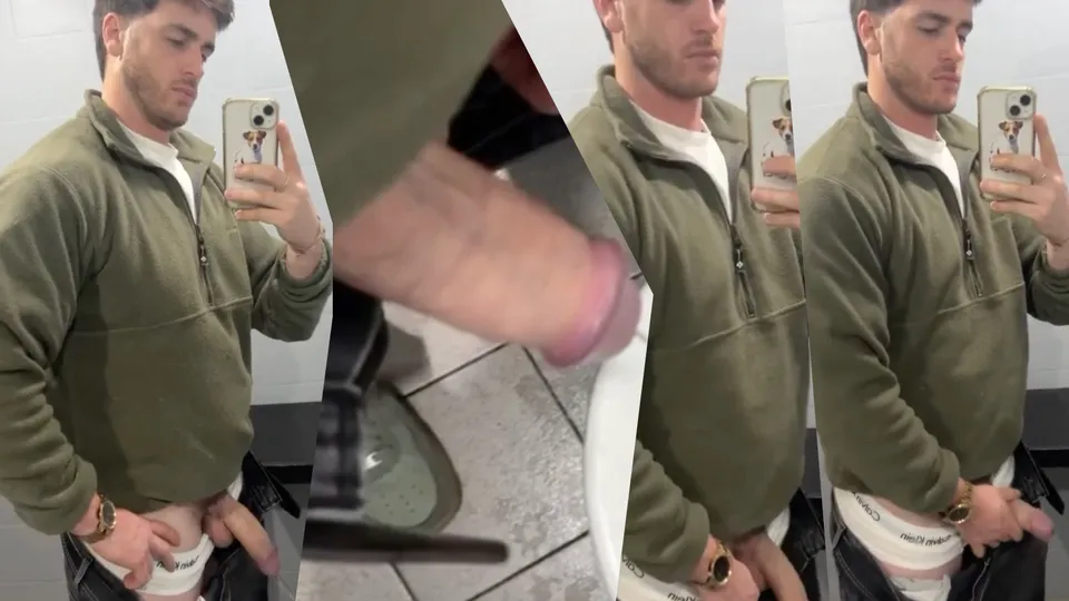 Beefy redneck jock films his thick cock taking a piss - ThisVid.com