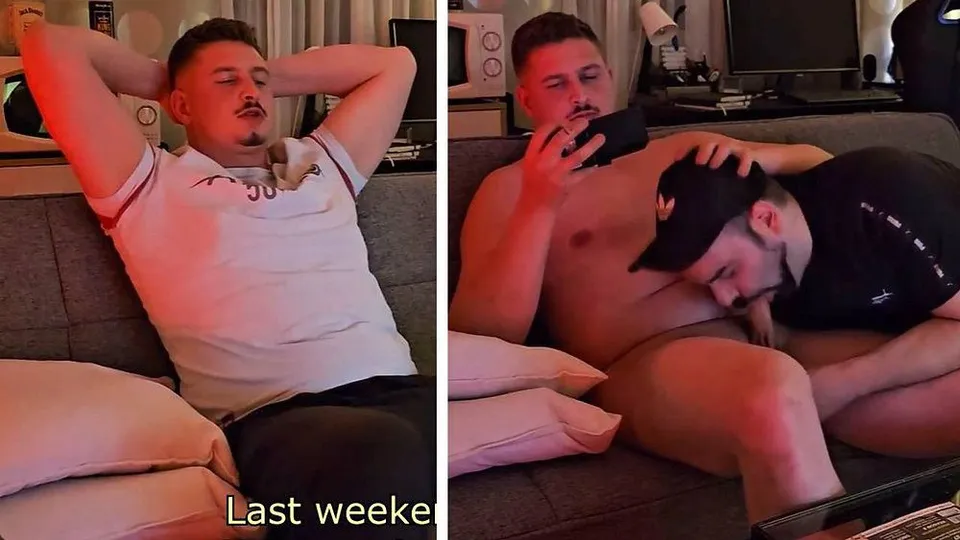 Beefy str8 boy lets a gay buddy touch his dick