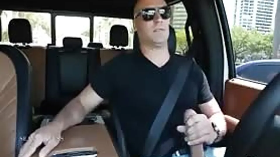 Gay Solo Masturbation in Public Traffic Jam