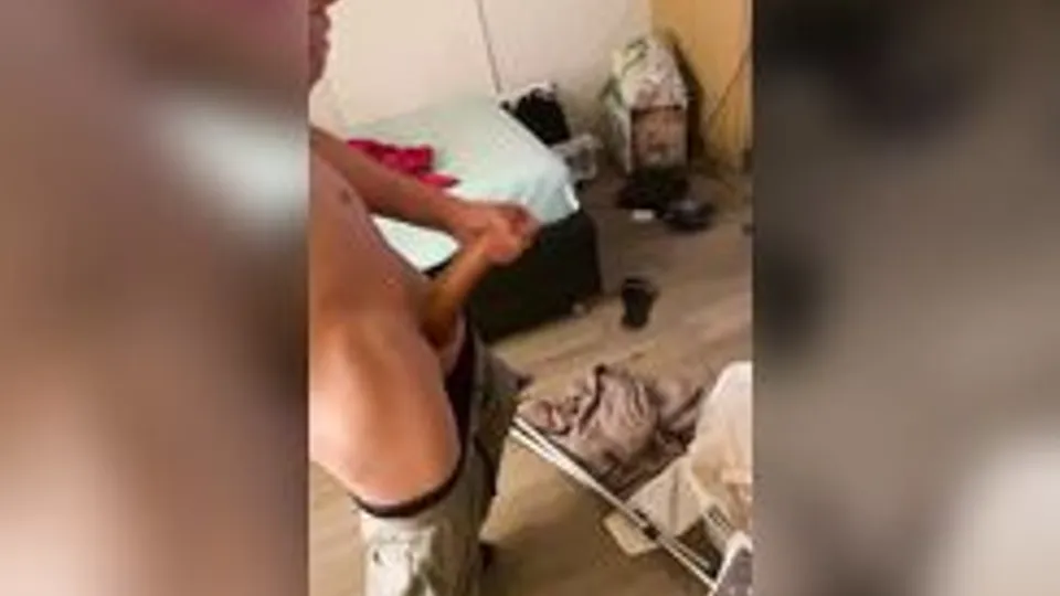 Big and Thick White Cock Jerk in Mirror