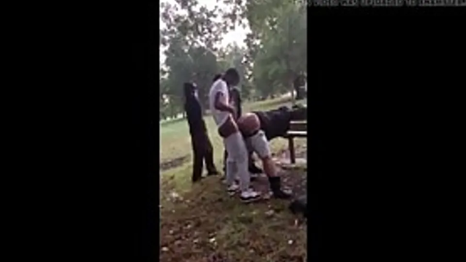 Big butt black guy fucked at a park for horny bbc