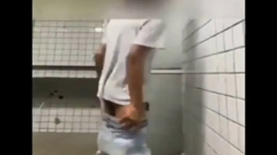 Hung Bottom Takes It In Public Restroom