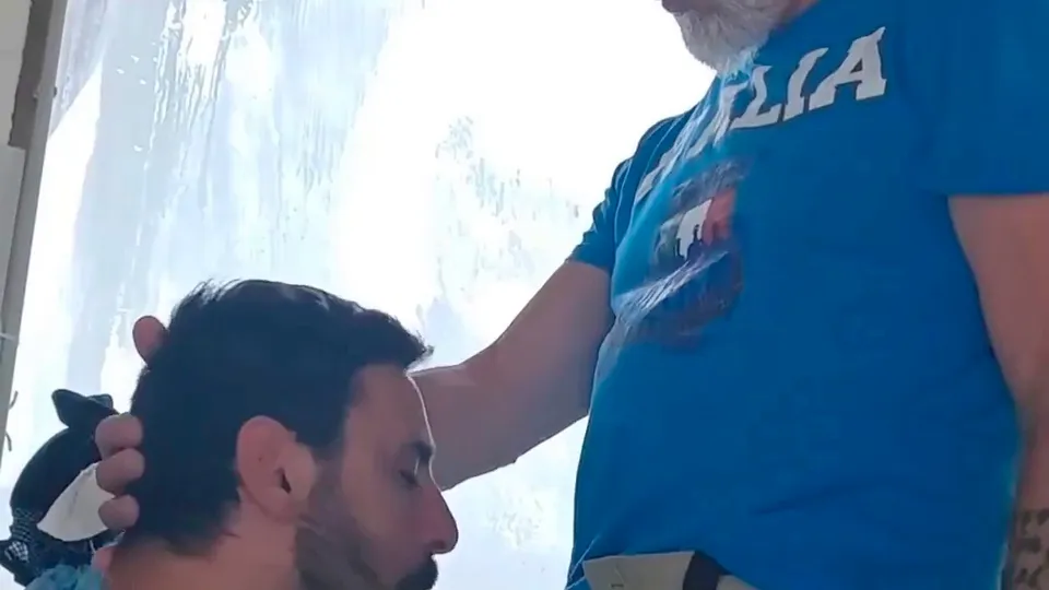 Big-dicked grampa fucks younger fag up the ass! - ThisVid.com