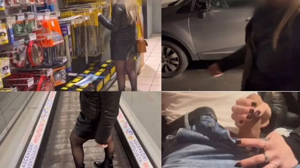 Bionda troia sconosciuta mi sega nel parcheggio del supermercato (DIA ITA)