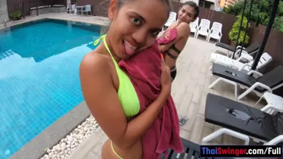 Bisexual Amateur Thai Girls In A Threesome With A Big White Cock on PornDoe.com