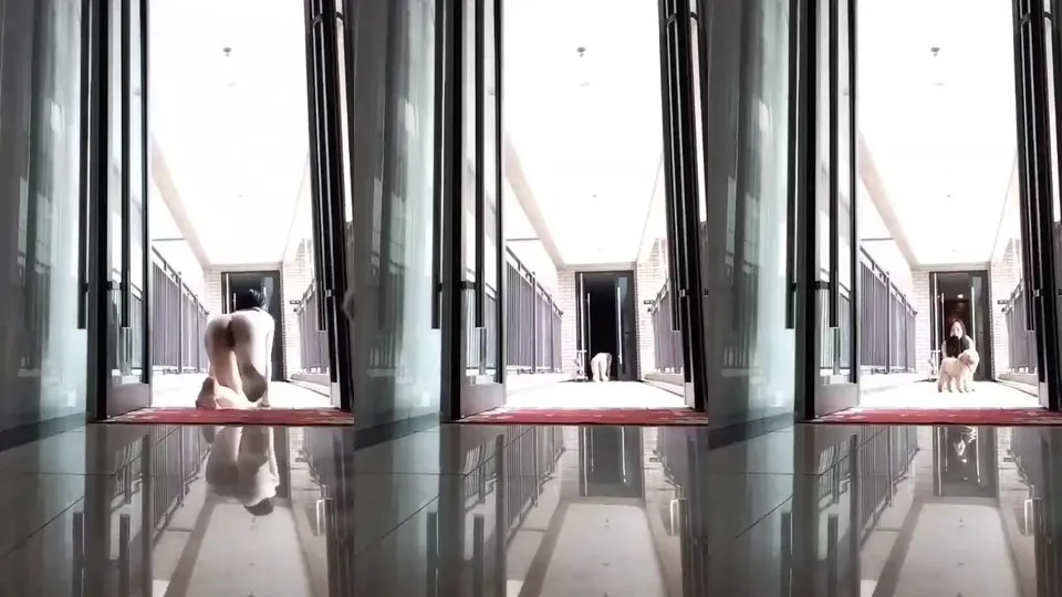 Bitch exposed and selfie 1-walking in the corridor 