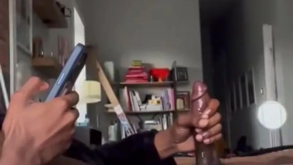 Black amateur - Watching something naughty on my phone