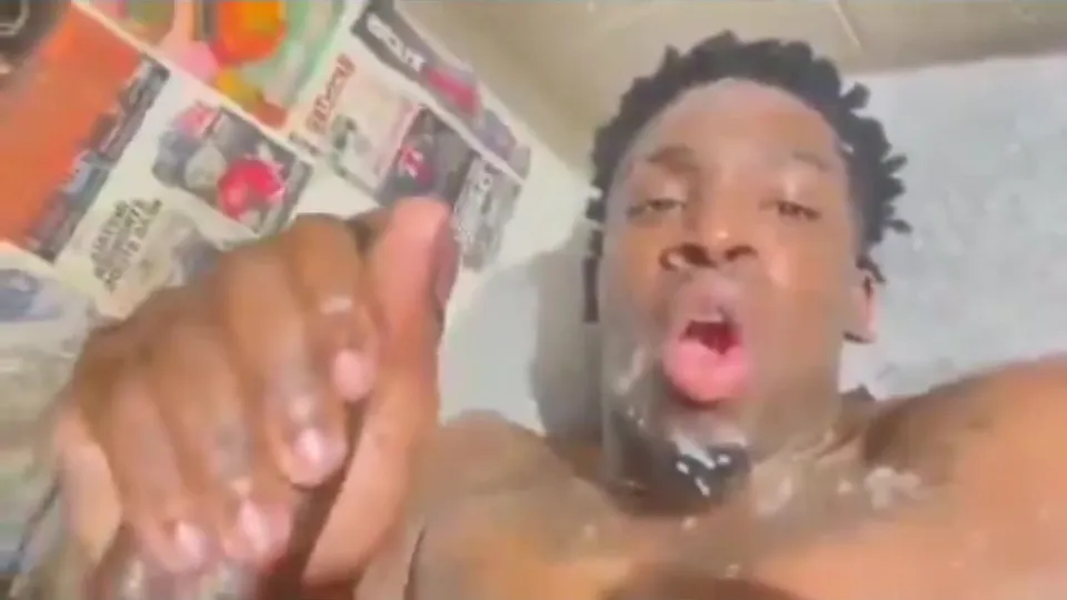 Black boy cums on his face - ThisVid.com