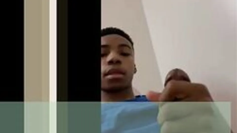 Black cutie stroking