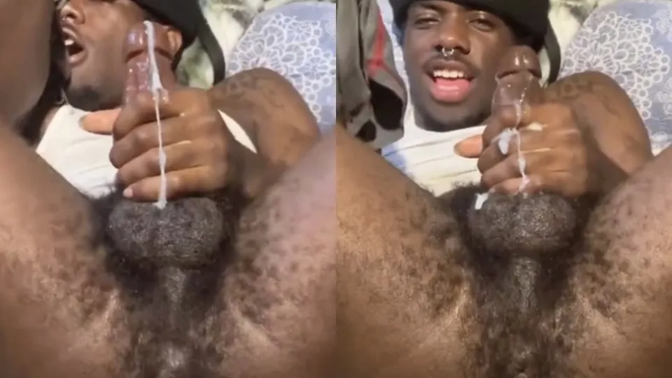 Black guy w/ *HAIRY* hole cums - ThisVid.com