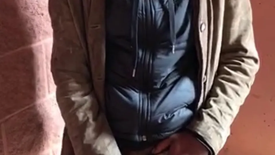 Homeless Black Man Masturbates Outdoors