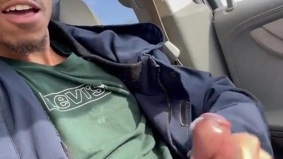 Black Man Jerks Off in Public Car