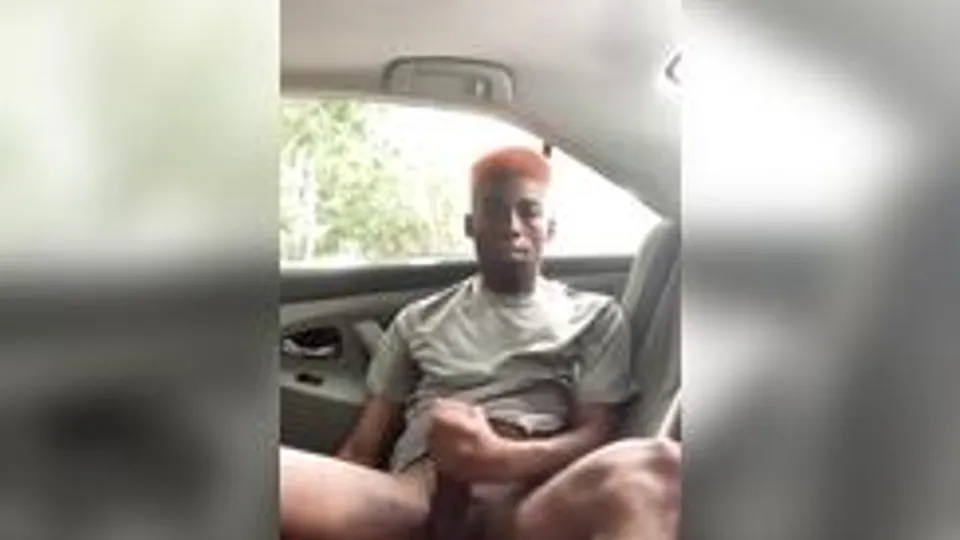 Black Twink Cum Car Public